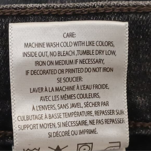 Edwin Pixie Womens Jeans 26 Mid Rise 9" Skinny Weathered Black Denim - Picture 9 of 16